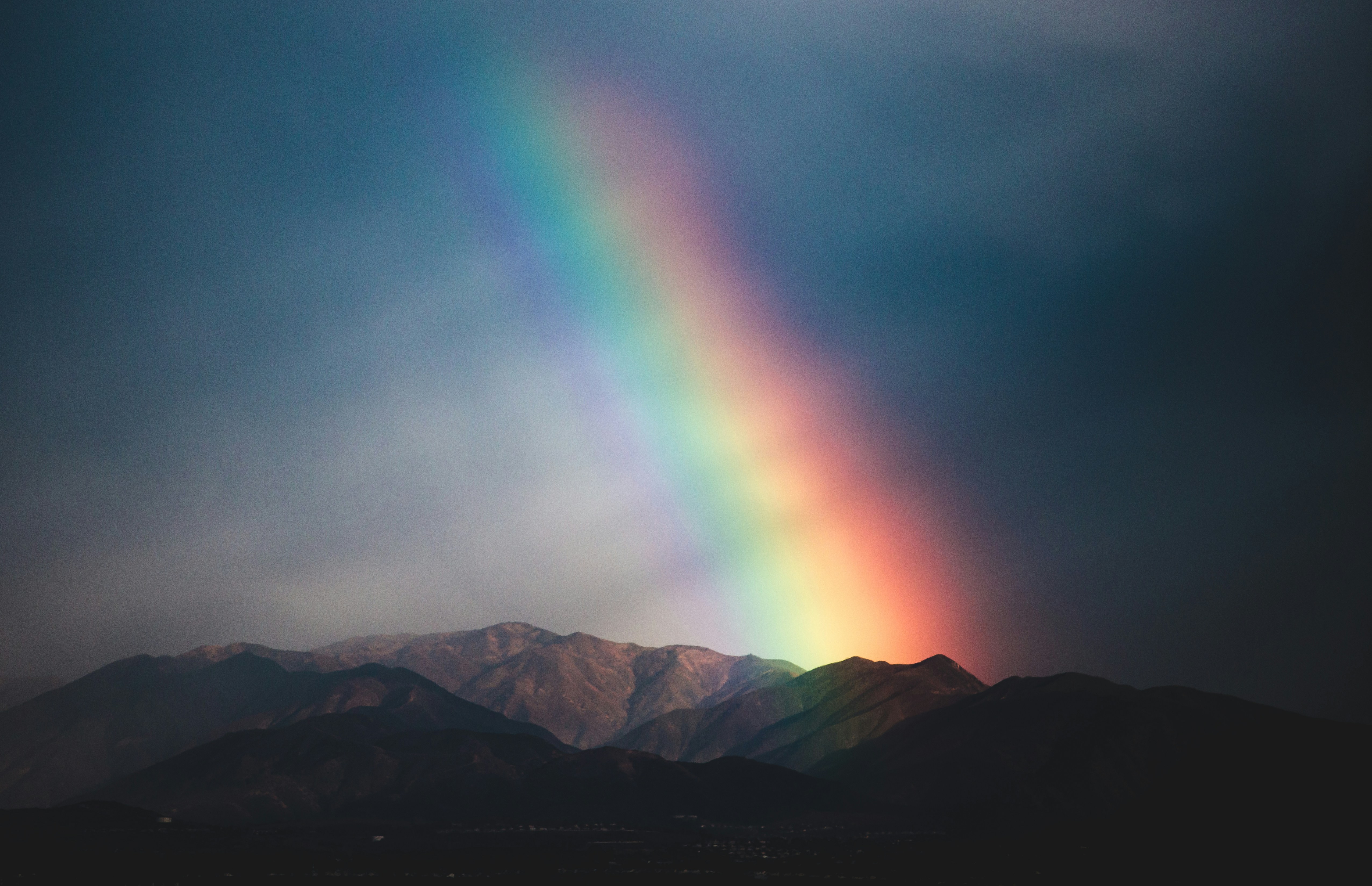 Rainbow over mountains